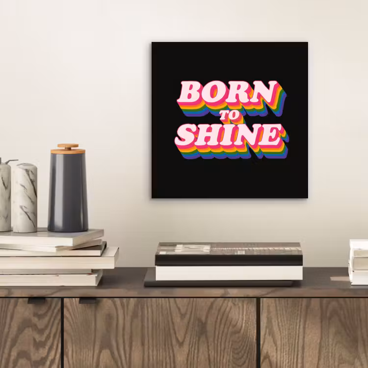 Quote - Regenboog - Roze - Zwart aluminium wit klein -sfeer1