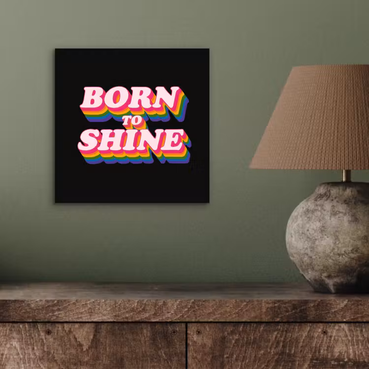 Quote - Regenboog - Roze - Zwart aluminium wit klein -sfeer2