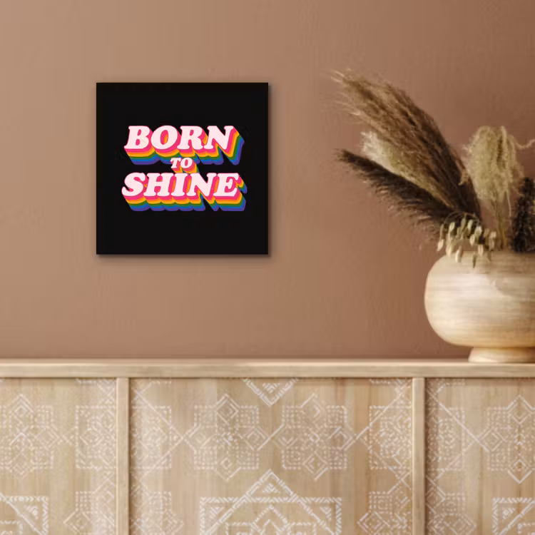 Quote - Regenboog - Roze - Zwart aluminium wit klein -sfeer4