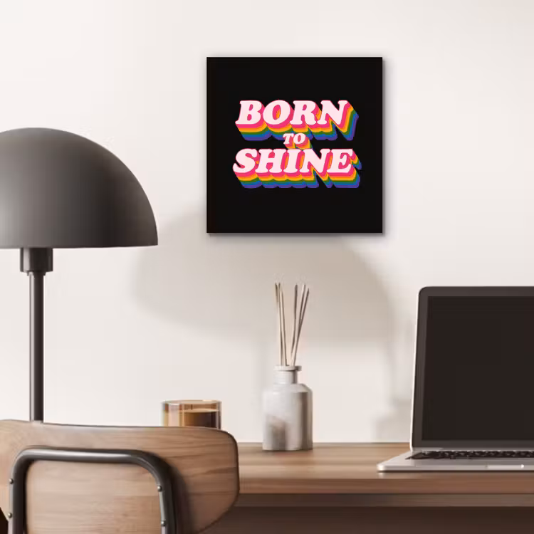Quote - Regenboog - Roze - Zwart aluminium wit klein -sfeer5