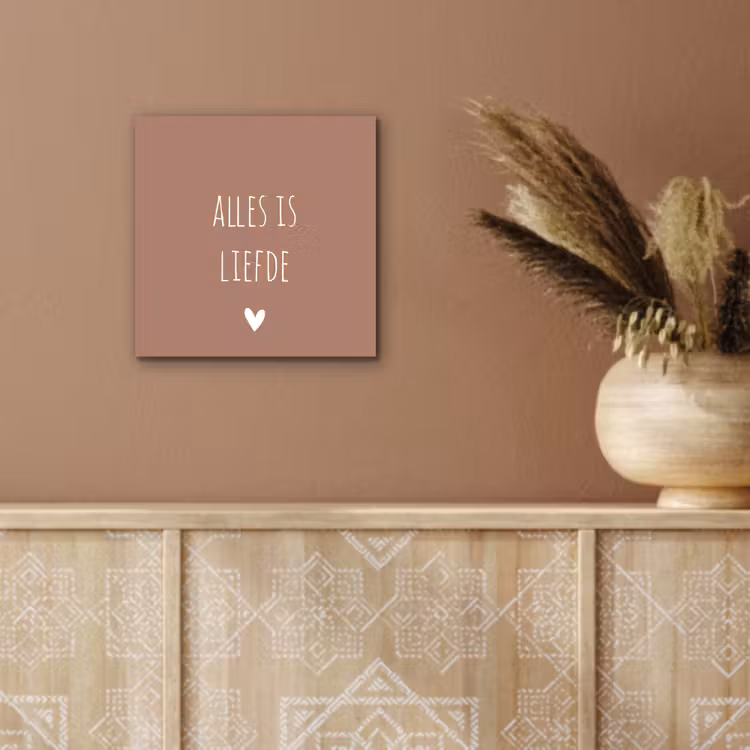 Quotes - Alles is liefde - Spreuken - Bløf aluminium wit klein -sfeer4