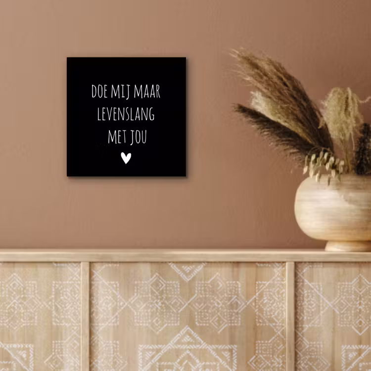 Quotes - Doe mij maar levenslang met jou - Spreuken aluminium wit klein -sfeer4