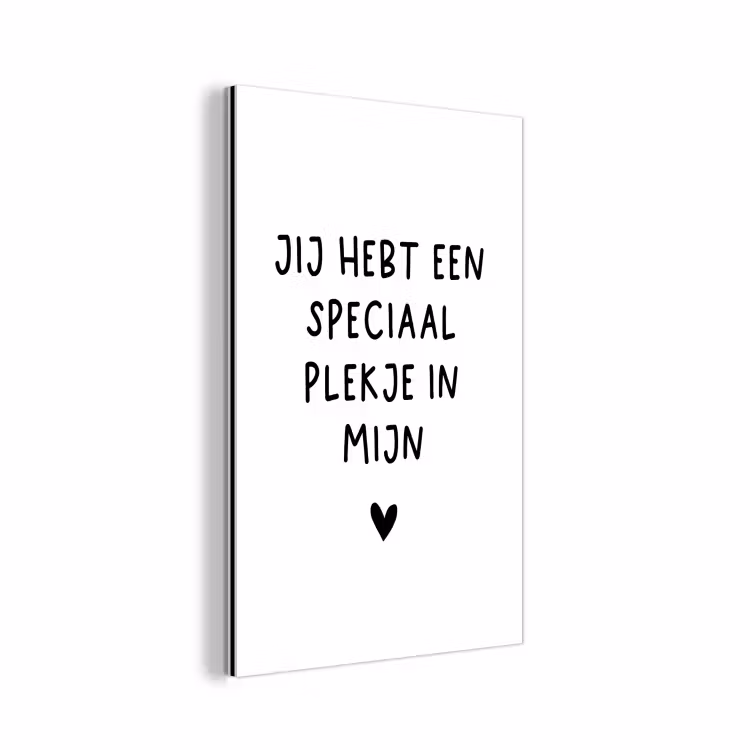 Quotes - Een speciaal plekje in mijn hart - Spreuken aluminium wit klein -3d
