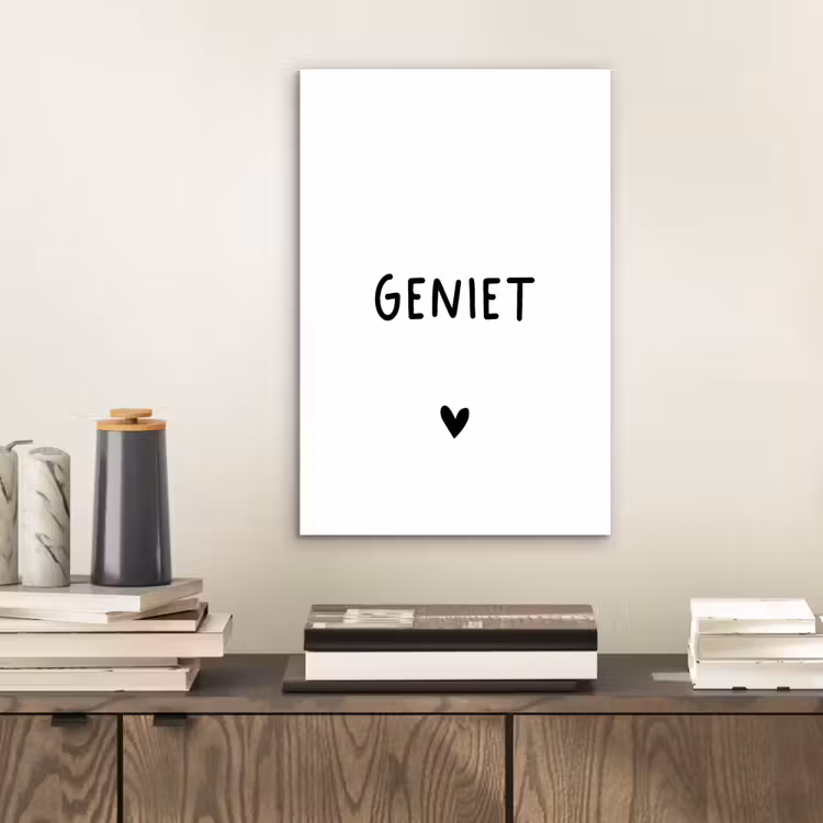 Quotes - Geniet - Spreuken aluminium wit klein -sfeer1