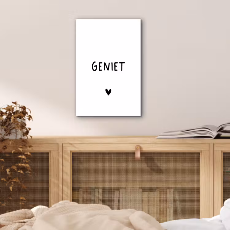 Quotes - Geniet - Spreuken aluminium wit klein -sfeer3