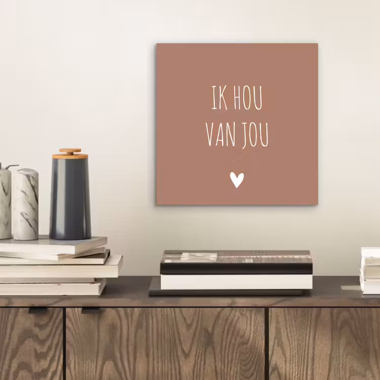 Quotes - Ik hou van jou - Spreuken aluminium wit klein -sfeer1