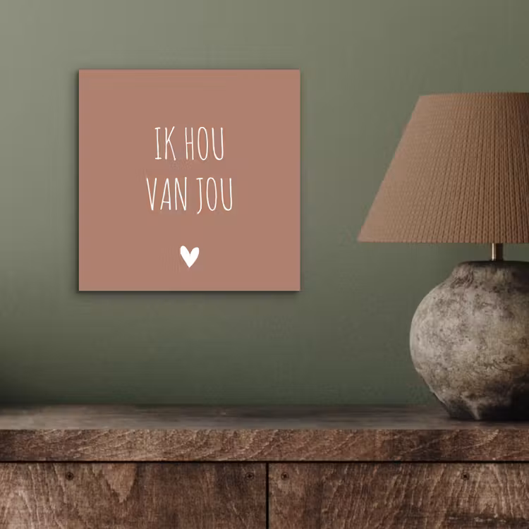 Quotes - Ik hou van jou - Spreuken aluminium wit klein -sfeer2
