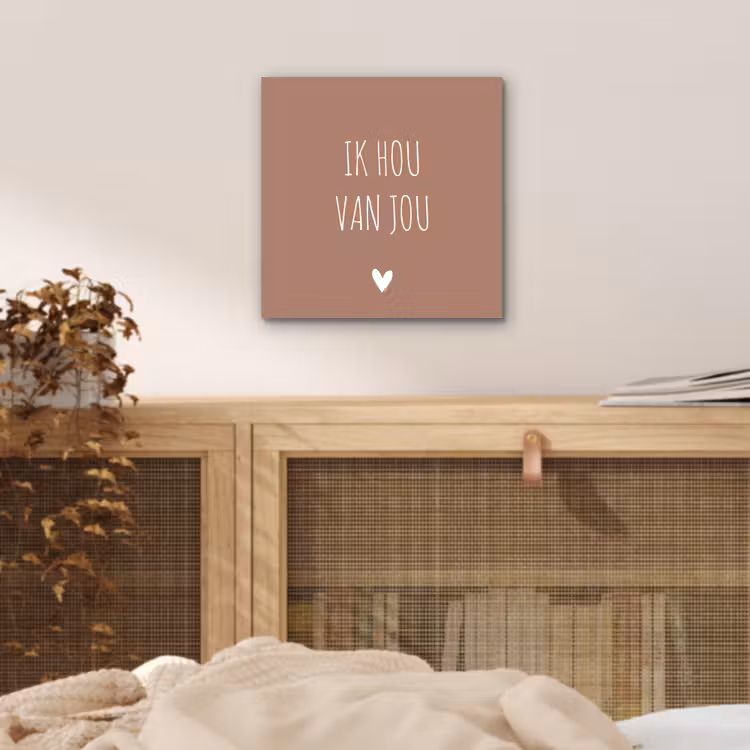Quotes - Ik hou van jou - Spreuken aluminium wit klein -sfeer3