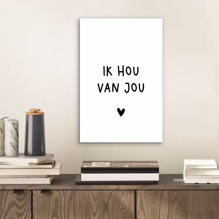 Quotes - Ik hou van jou - Spreuken aluminium wit klein -sfeer1