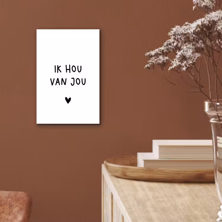 Quotes - Ik hou van jou - Spreuken aluminium wit klein -sfeer4