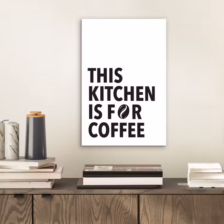 Quotes - Koffie - Bonen - Modern aluminium wit klein -sfeer1