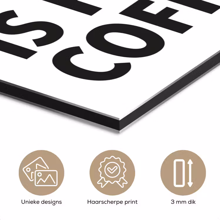 Quotes - Koffie - Bonen - Modern aluminium wit klein -closeup_NL