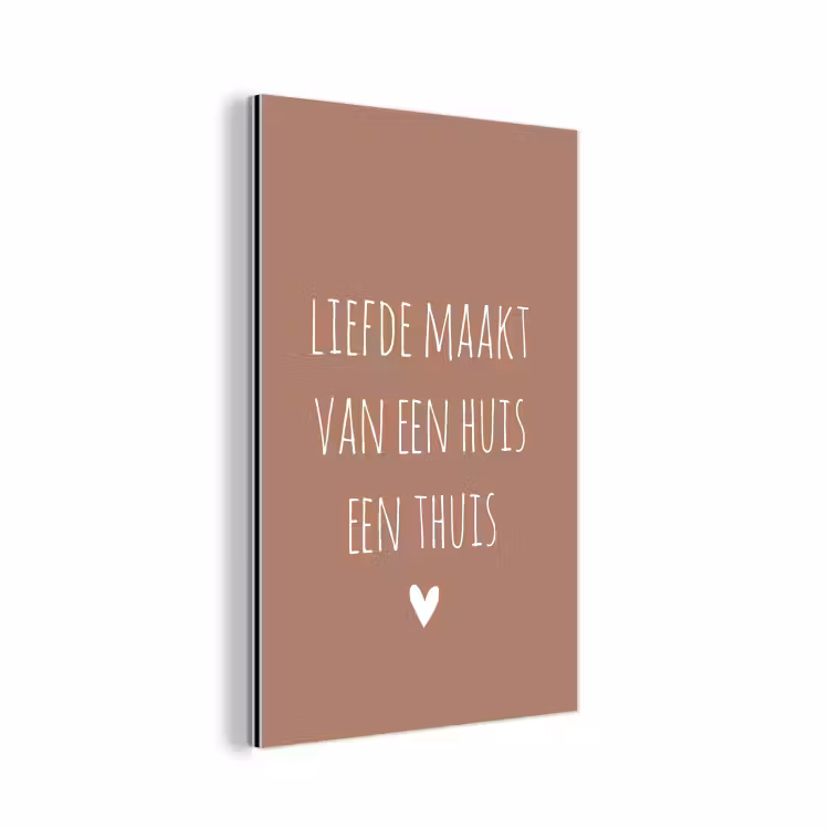 Quotes - Liefde maakt van een huis een thuis - Spreuken aluminium wit klein -3d