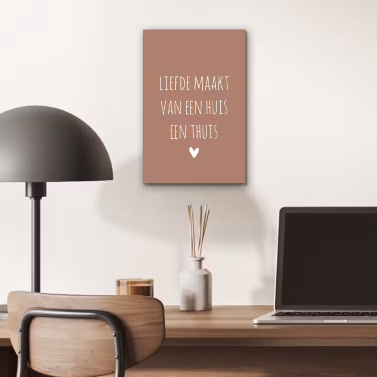 Quotes - Liefde maakt van een huis een thuis - Spreuken aluminium wit klein -sfeer5