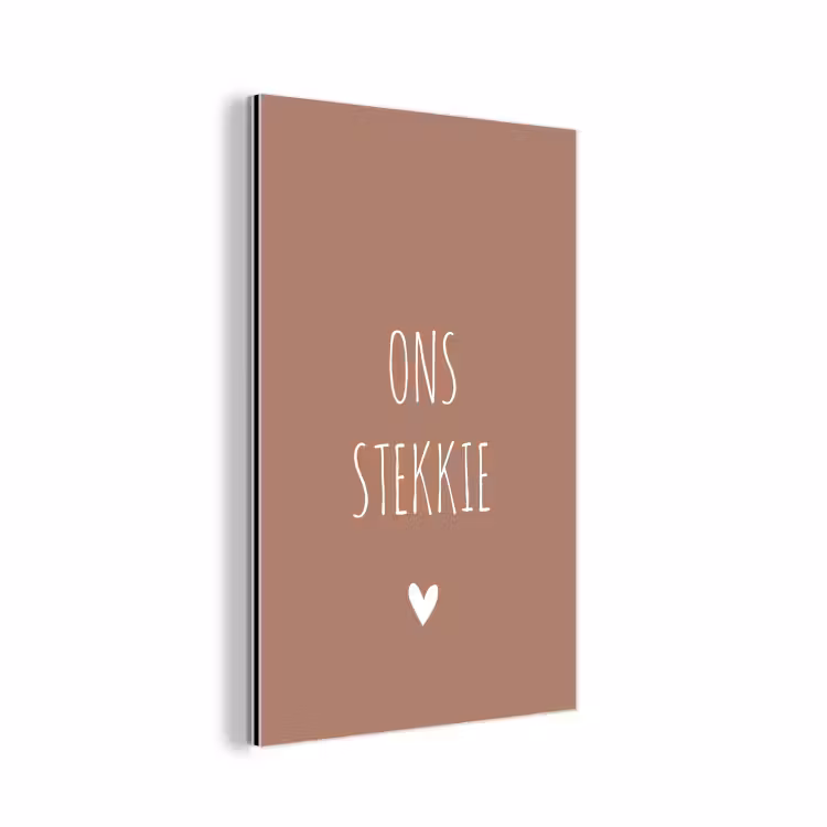 Quotes - Ons stekkie - Spreuken aluminium wit klein -3d