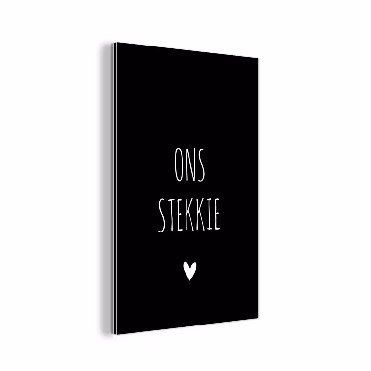 Quotes - Ons stekkie - Spreuken aluminium wit klein -3d