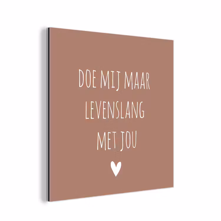 Quotes - Spreuken - Doe mij maar levenslang met jou aluminium wit klein -3d