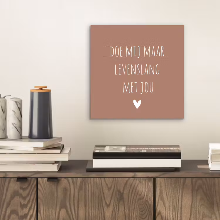 Quotes - Spreuken - Doe mij maar levenslang met jou aluminium wit klein -sfeer1
