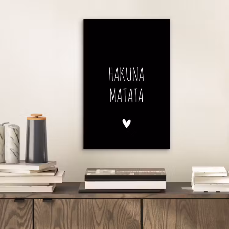 Quotes - Spreuken - Hakuna matata aluminium wit klein -sfeer1