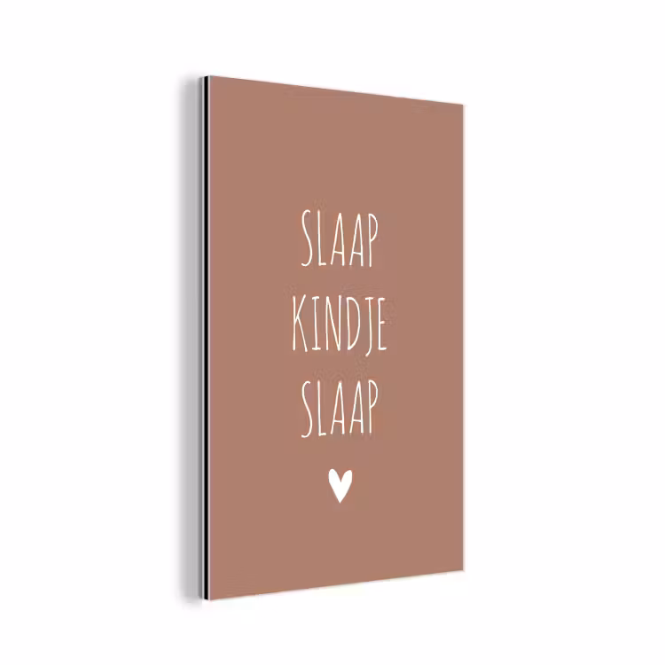 Quotes - Spreuken - Slaap kindje slaap aluminium wit klein -3d