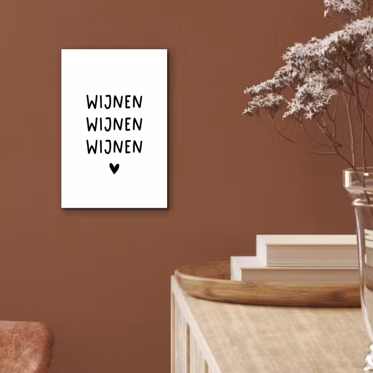 Quotes - Wijnen wijnen wijnen - Spreuken aluminium wit klein -sfeer4