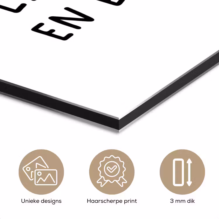 Quotes - Zing vecht huil bid lach werk en bewonder - Spreuken - Ramses Shaffy aluminium wit klein -closeup_NL