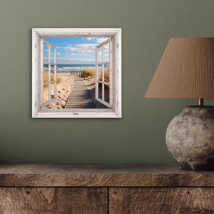 Raam - Zee - Kust - Natuur - Doorkijk - Strand - Waddenzee aluminium wit klein -sfeer2
