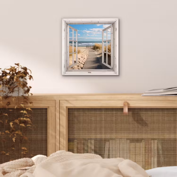 Raam - Zee - Kust - Natuur - Doorkijk - Strand - Waddenzee aluminium wit klein -sfeer3
