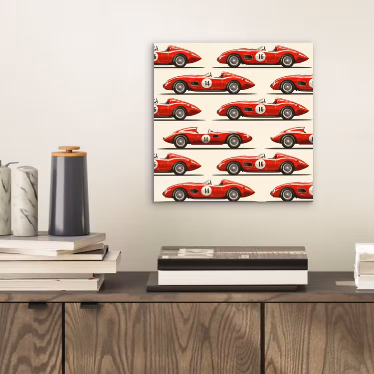Raceauto - Retro - Rood aluminium wit klein 46 -sfeer1