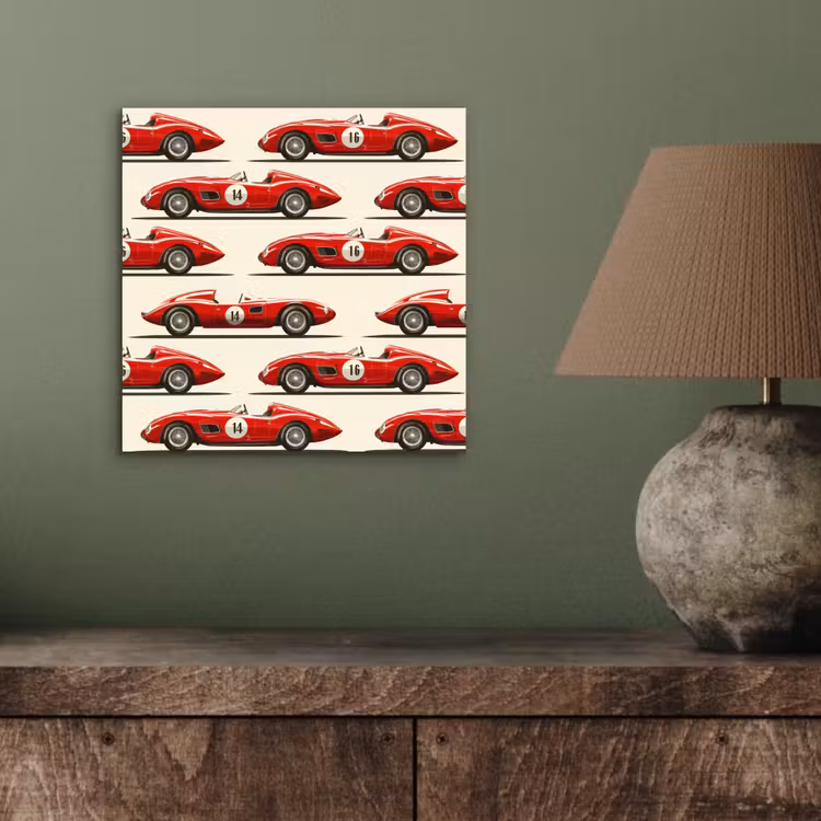 Raceauto - Retro - Rood aluminium wit klein 46 -sfeer2