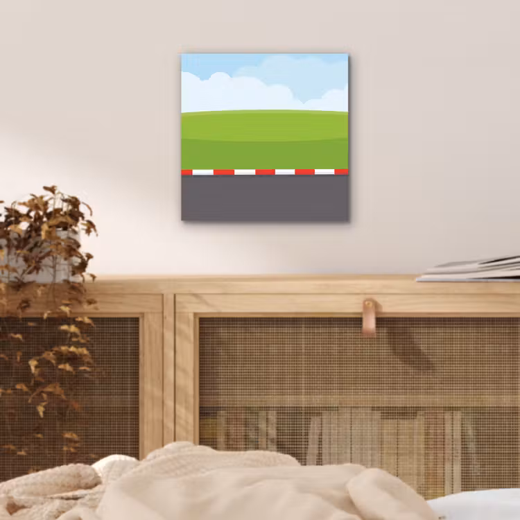 Racebaan - Illustratie - Sport - Kleurrijk aluminium wit klein -sfeer3