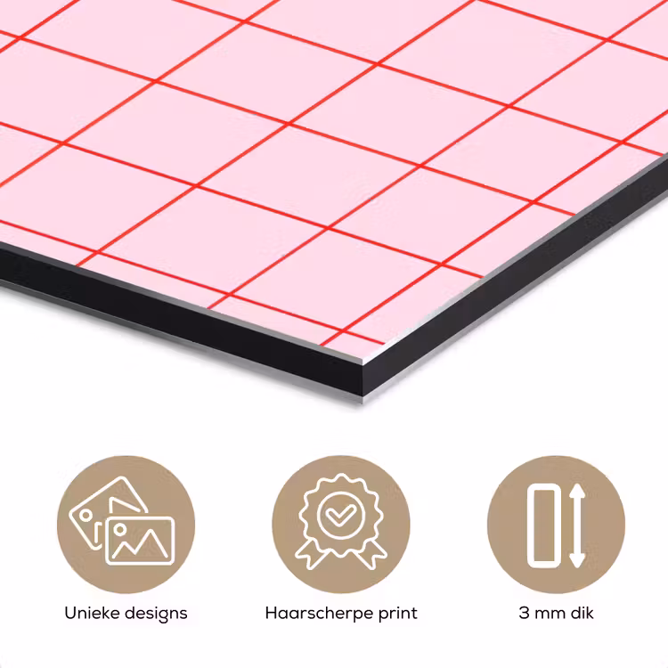 Raster - Patroon - Roze aluminium wit klein 46 -closeup_NL