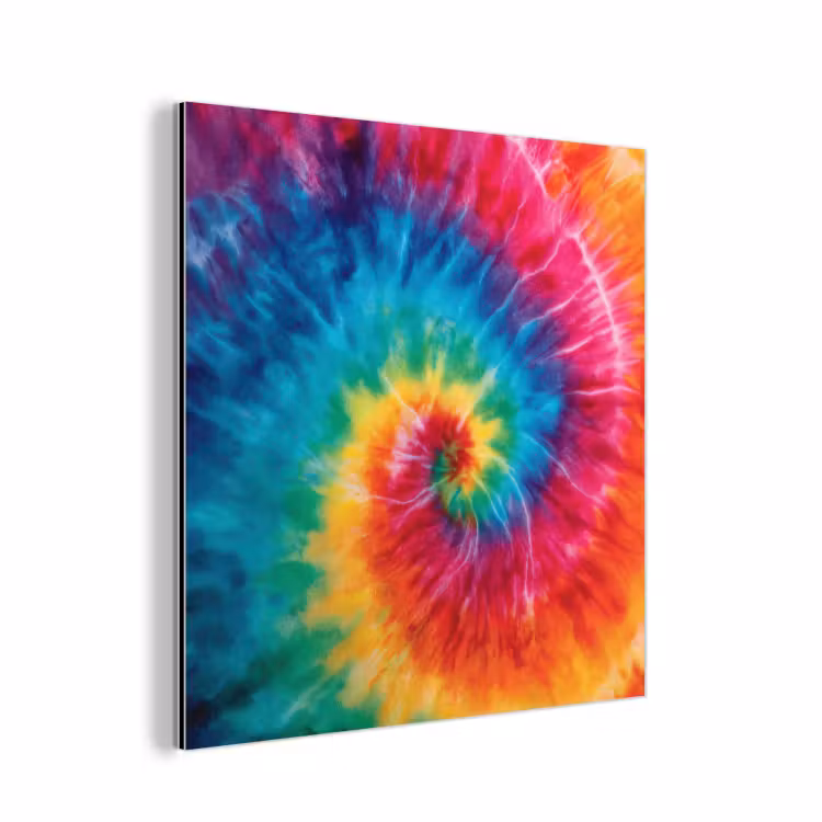 Regenboog - Tie dye - Kleurrijk - Blauw aluminium wit klein -3d