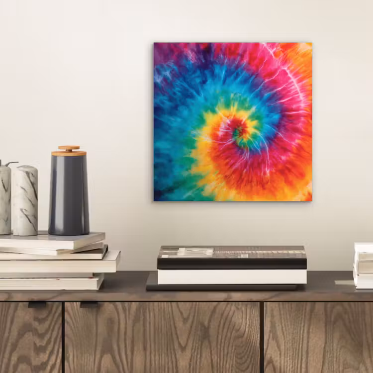 Regenboog - Tie dye - Kleurrijk - Blauw aluminium wit klein -sfeer1