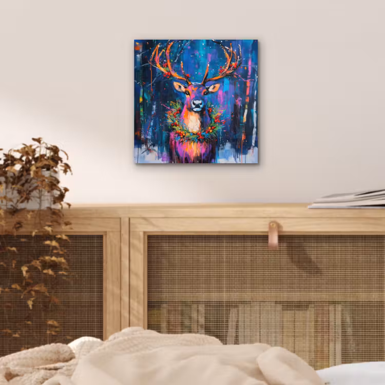 Rendier - Krans - Sprookjesachtig - Blauw aluminium wit klein -sfeer3