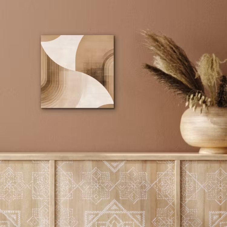 Retro - Geometrische lagen - Aardetinten aluminium wit klein -sfeer4