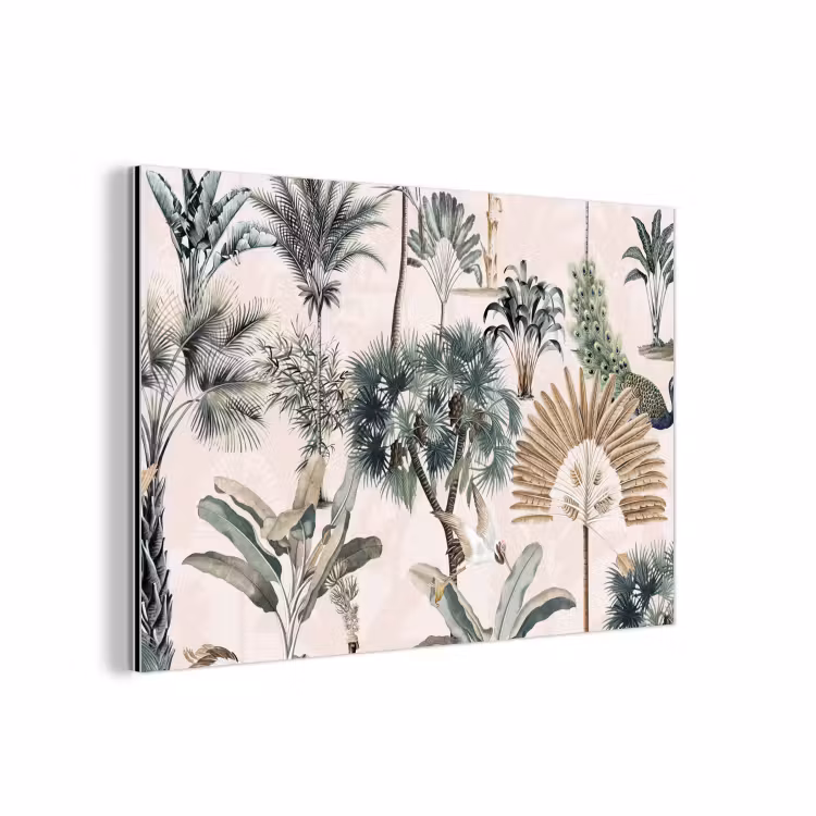 Retro - Jungle - Natuur - Dieren aluminium wit klein -3d