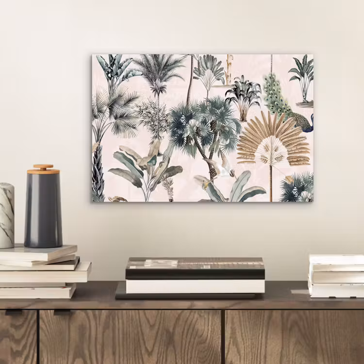 Retro - Jungle - Natuur - Dieren aluminium wit klein -sfeer1