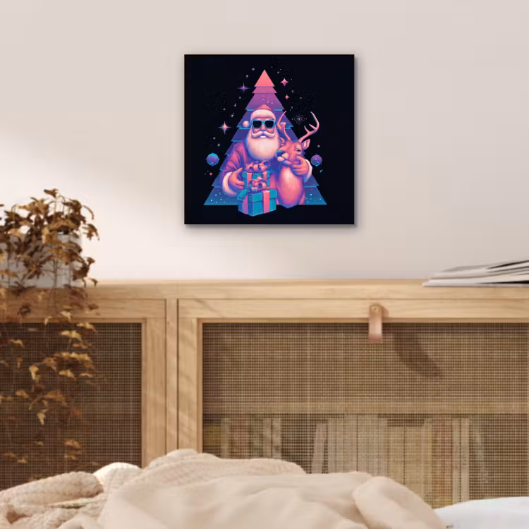 Retro - Kerstman - Rendieren - Kerstboom aluminium wit klein -sfeer3