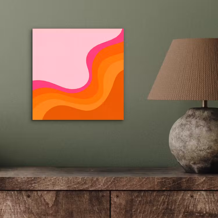 Retro - Waves - Kleurrijk aluminium wit klein -sfeer2