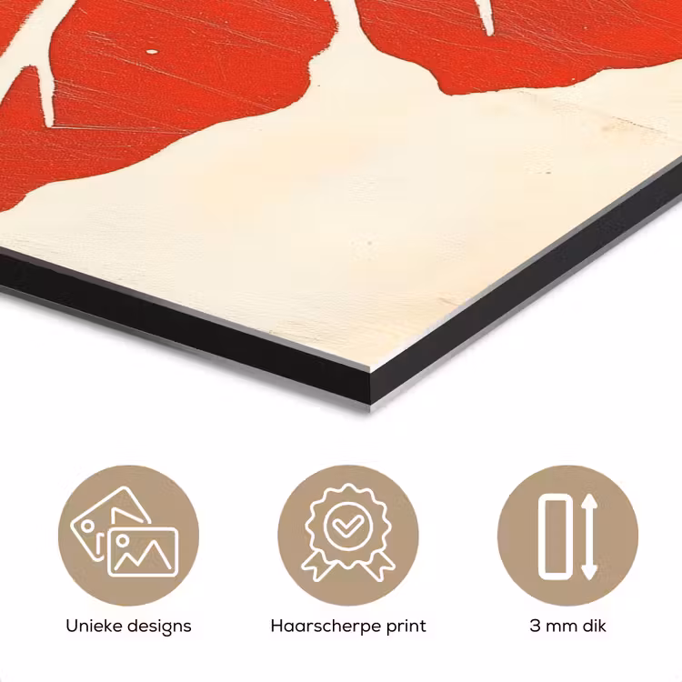 Rode hibiscusbloem - Textuur achtergrond - Beige aluminium wit klein -closeup_NL