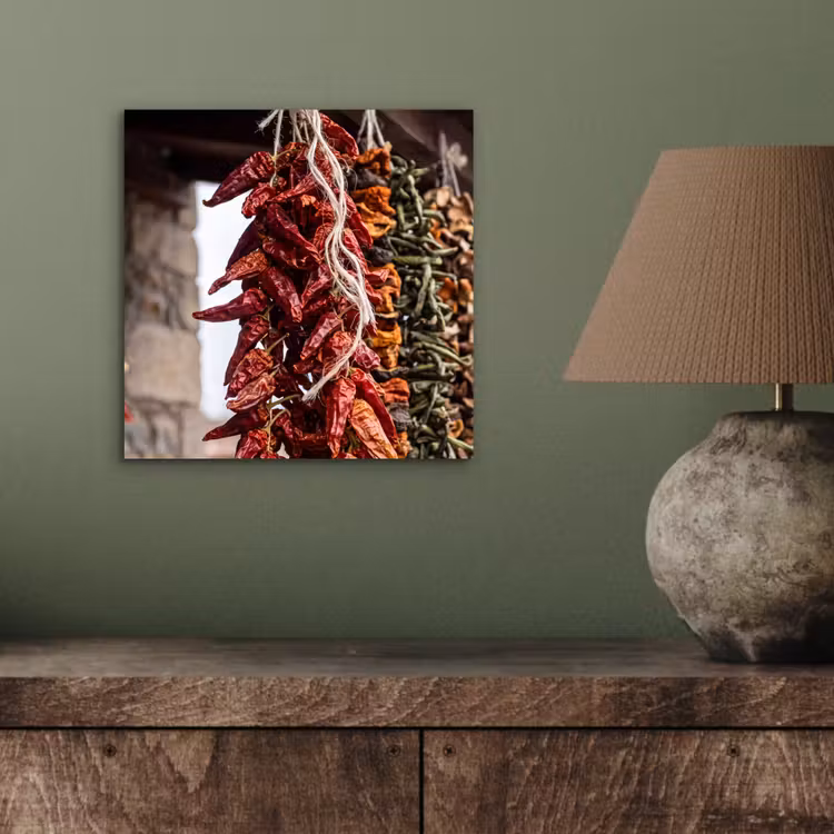 Aluminium schilderij - Rode pepers - Eten - Rode pepers - Eten aluminium wit klein