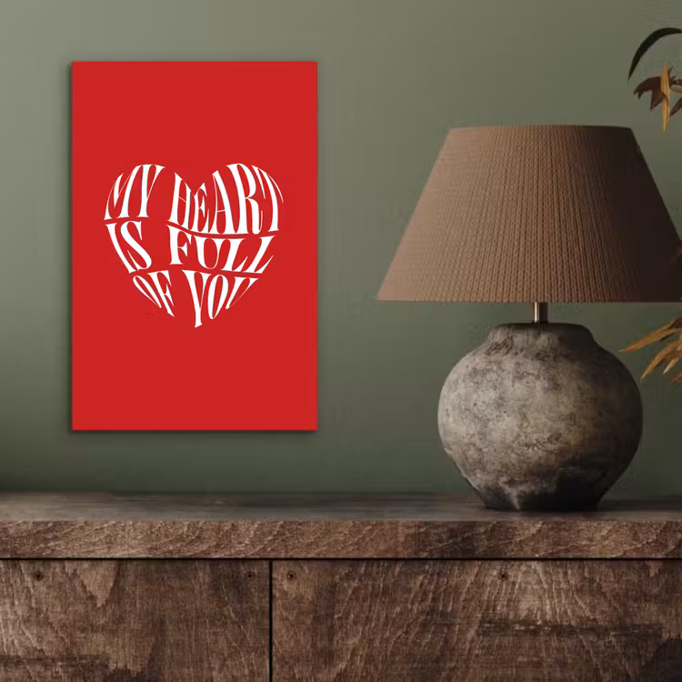 Rood - Hart- Tekst - Valentijn aluminium wit klein -sfeer2
