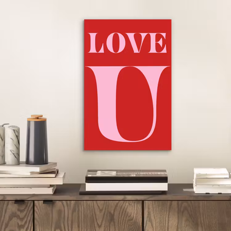 Rood - Love - Valentijn - Roze aluminium wit klein -sfeer1