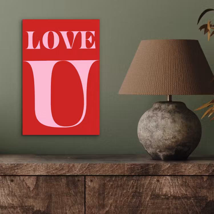 Rood - Love - Valentijn - Roze aluminium wit klein -sfeer2