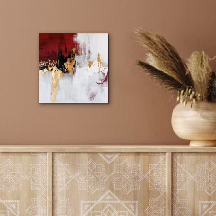 Rood - Marmer - Abstract - Goud - Modern aluminium wit klein -sfeer4