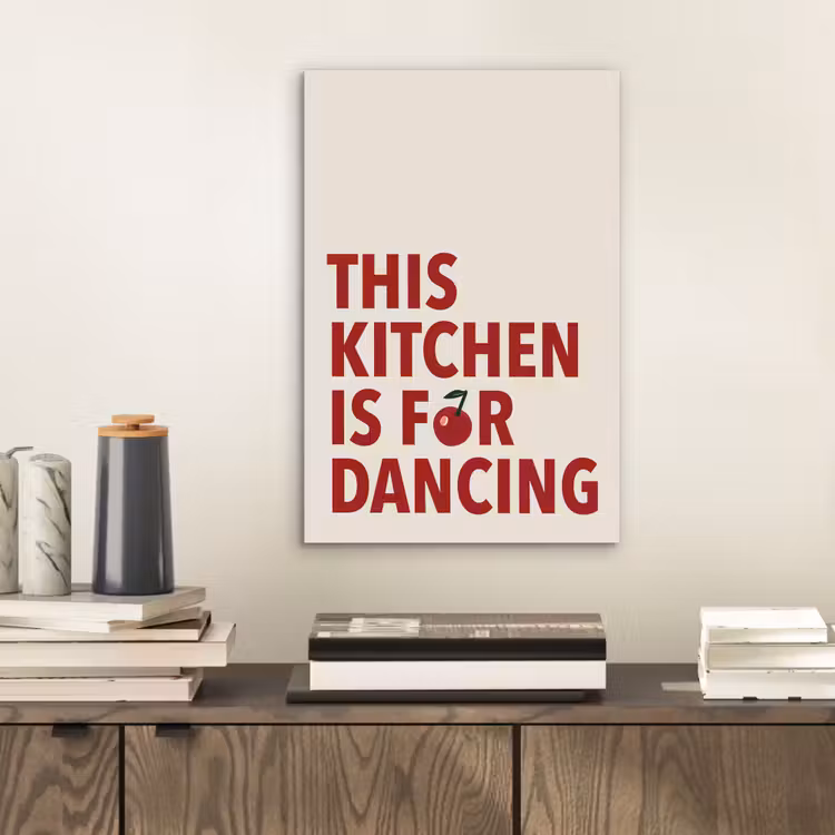 Rood - Quote - Kersen aluminium wit klein -sfeer1