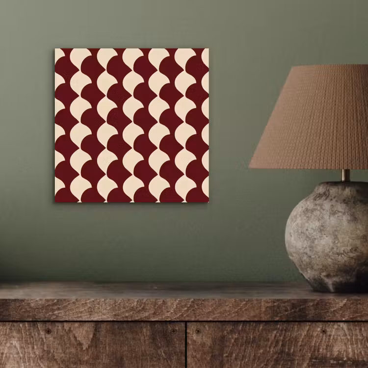 Rood - Tegelpatroon - Crème aluminium wit klein 46 -sfeer2