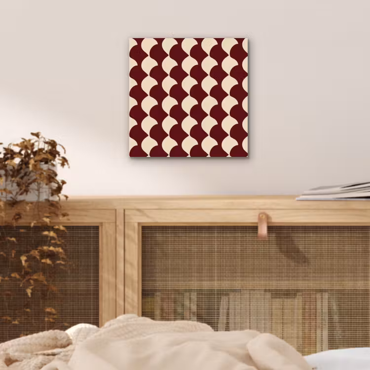 Rood - Tegelpatroon - Crème aluminium wit klein 46 -sfeer3
