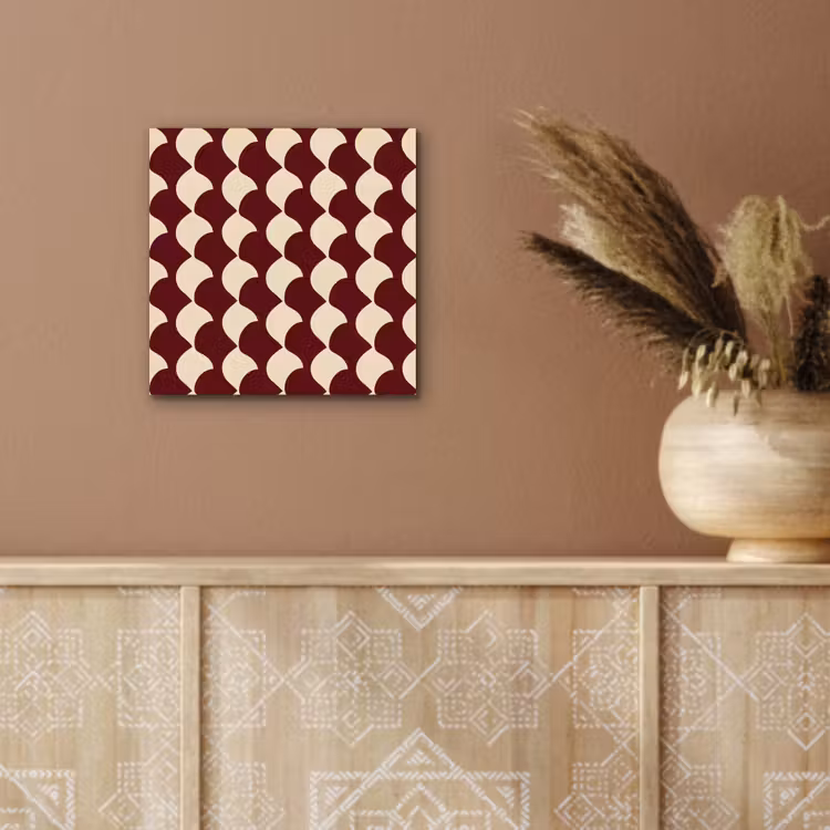 Rood - Tegelpatroon - Crème aluminium wit klein 46 -sfeer4